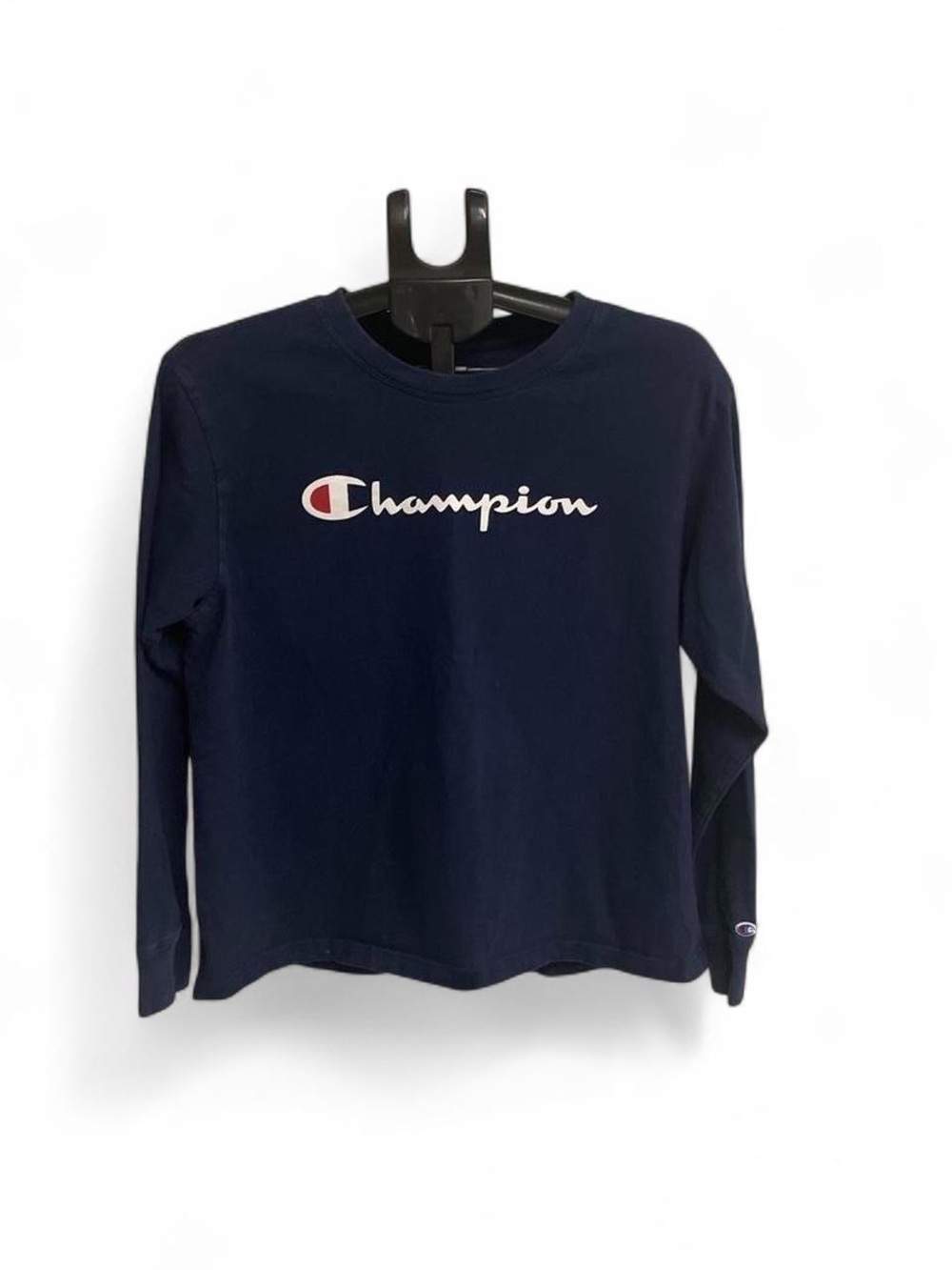 Champion Navy Long-Sleeve Logo Tee